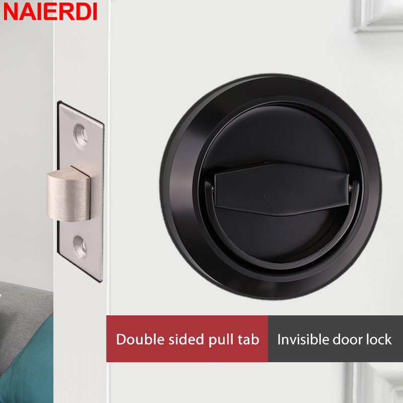 Furniture Sliding Door Hardware - NAIERDI Cerradura de puerta empotrada redonda,