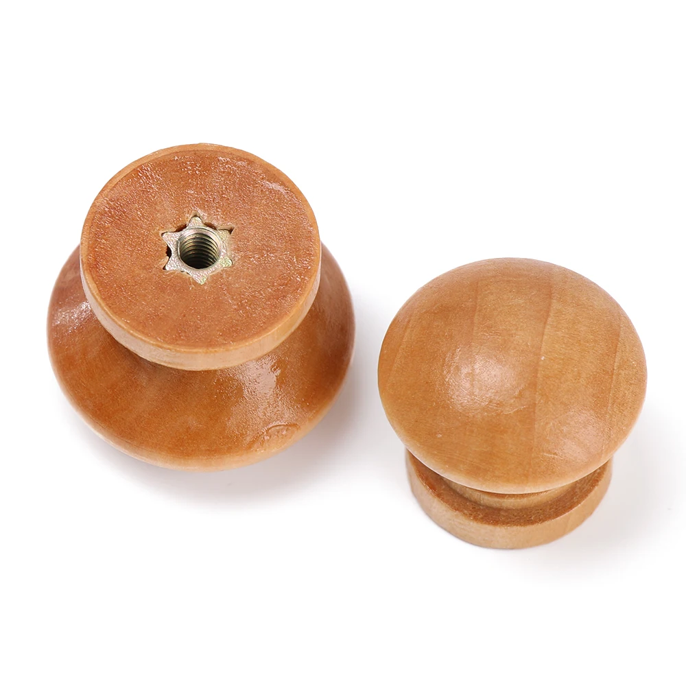 Furniture Hardware Wood - Lote de 10 tiradores redondos de