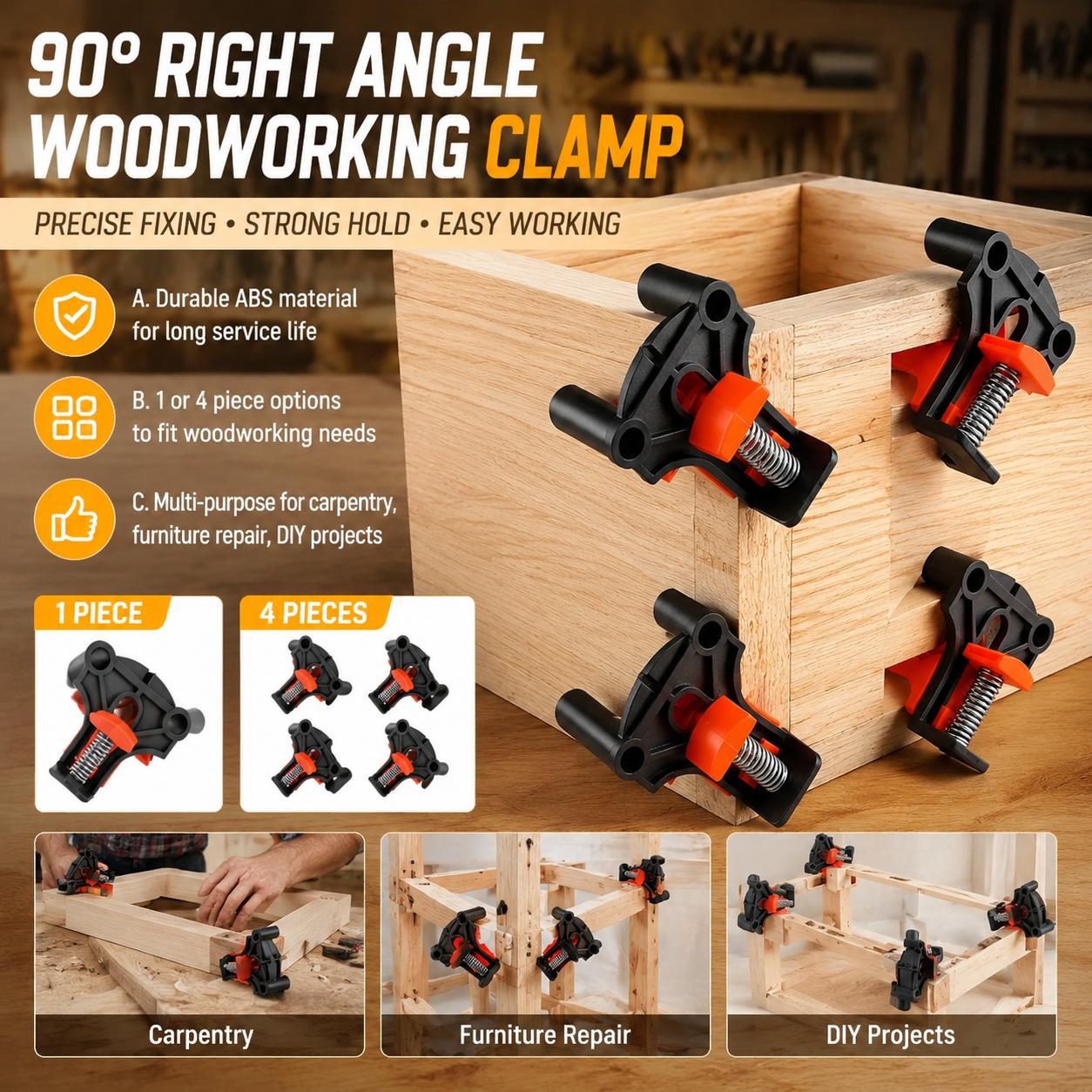 Furniture Hardware Wood - Kit de Abrazaderas de Esquina de