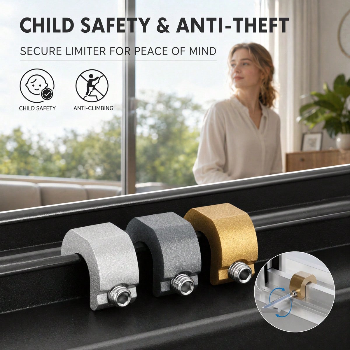 Furniture Sliding Door Hardware - 5/10 Piezas de Limitadores de Seguridad