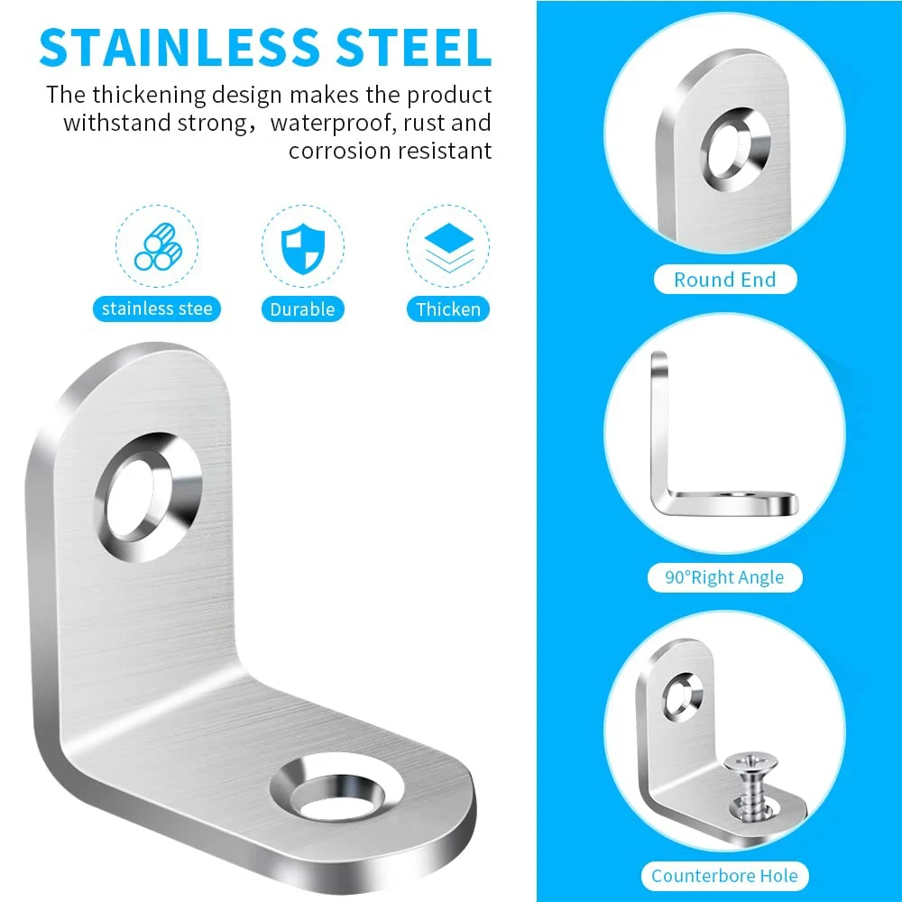 Soportes en L de Acero Inoxida - Furniture Hardware Wood reseña y precio