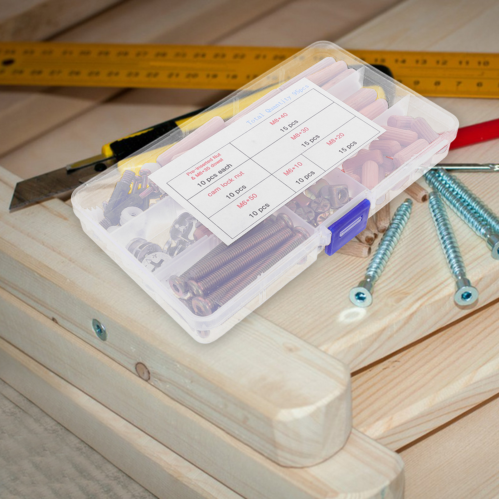 Juego de 95 piezas de herrajes - Furniture Hardware Wood reseña y precio